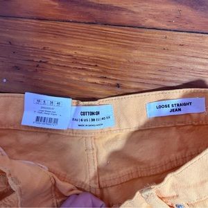 Bright orange loose straight jean